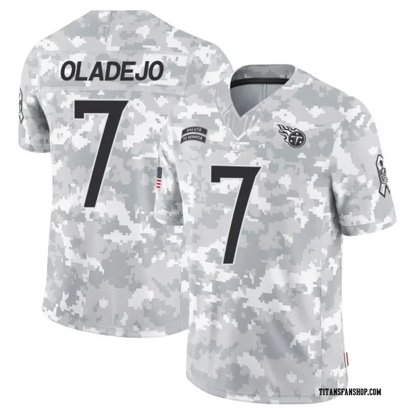 Men's Oluwafemi Oladejo Tennessee Titans Limited Arctic Camo 2024 Salute to Service Jersey