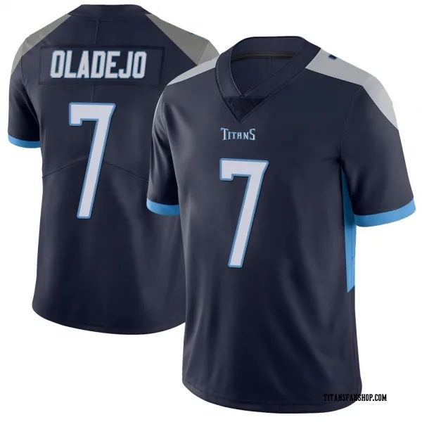 Men's Oluwafemi Oladejo Tennessee Titans Limited Navy Vapor Untouchable Jersey