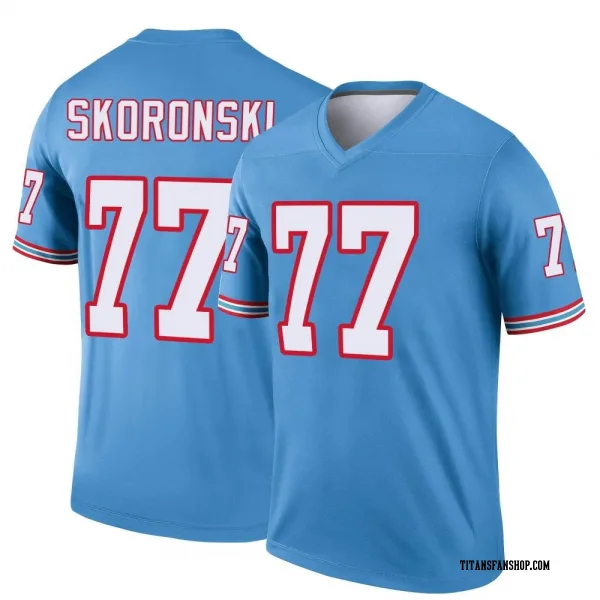 Men's Peter Skoronski Tennessee Titans Legend Light Blue Oilers Throwback Jersey