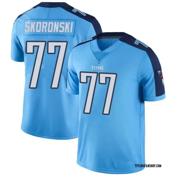 Men's Peter Skoronski Tennessee Titans Limited Light Blue Color Rush Jersey