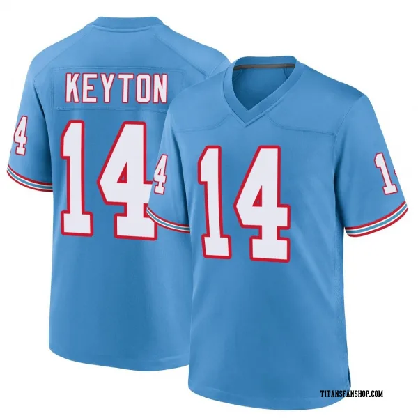 Men's Ramel Keyton Tennessee Titans Game Light Blue Oilers Throwback Alternate Jersey
