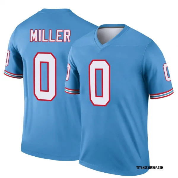 Men's Rasheed Miller Tennessee Titans Legend Light Blue Oilers Throwback Jersey