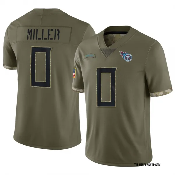 Men's Rasheed Miller Tennessee Titans Limited Olive 2022 Salute To Service Jersey