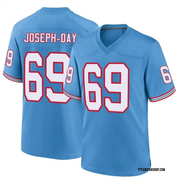 Men's Sebastian Joseph-Day Tennessee Titans Game Light Blue Oilers Throwback Alternate Jersey