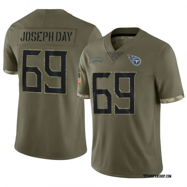 Men's Sebastian Joseph-Day Tennessee Titans Limited Olive 2022 Salute To Service Jersey