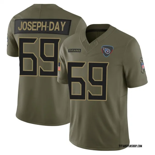 Men's Sebastian Joseph-Day Tennessee Titans Limited Olive 2025 Salute to Service Jersey