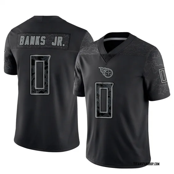Men's Shad Banks Jr. Tennessee Titans Limited Black Reflective Jersey