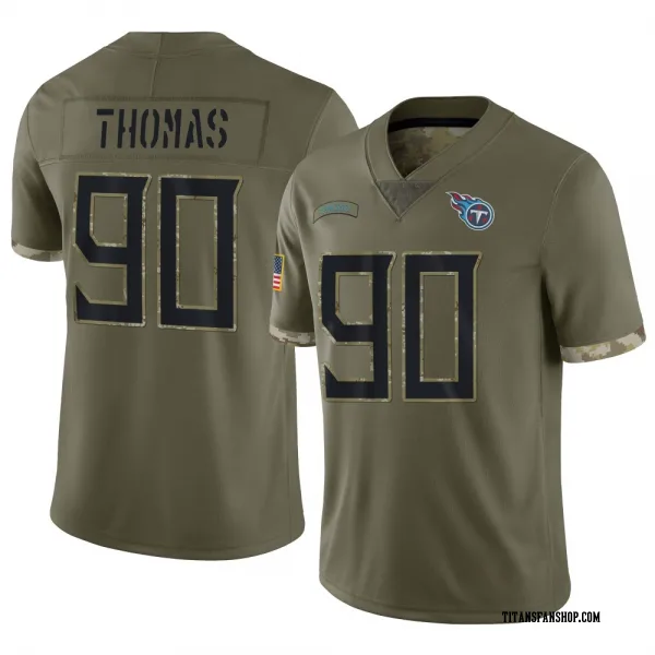 Men's Solomon Thomas Tennessee Titans Limited Olive 2022 Salute To Service Jersey