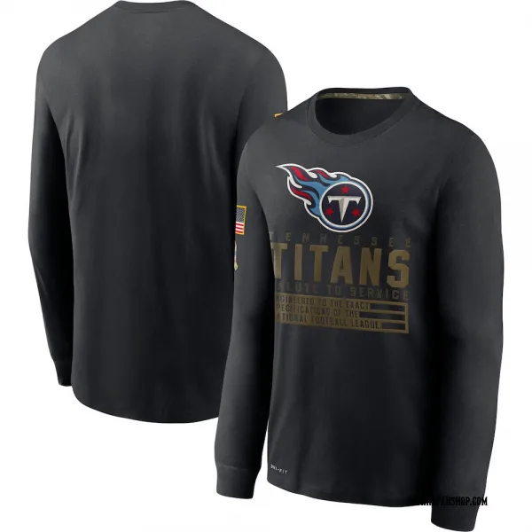 Men's Tennessee Titans Black 2020 Salute to Service Sideline Performance Long Sleeve T-Shirt
