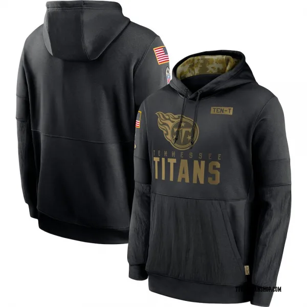 Men's Tennessee Titans Black 2020 Salute to Service Sideline Performance Pullover Hoodie