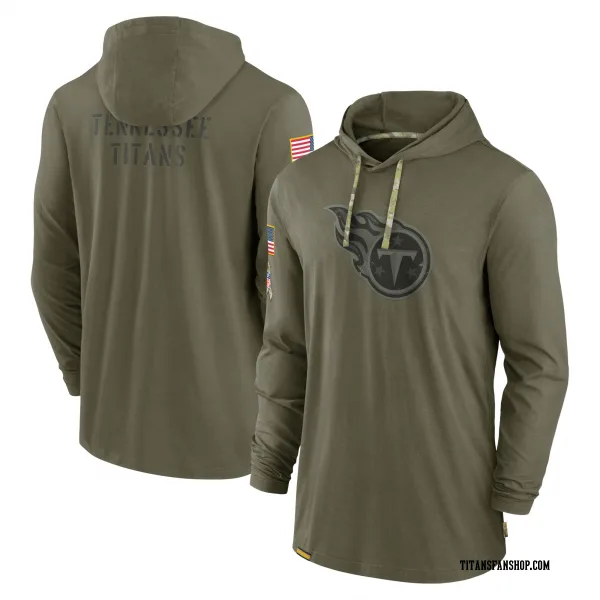 Men's Tennessee Titans Olive 2022 Salute to Service Tonal Pullover Hoodie