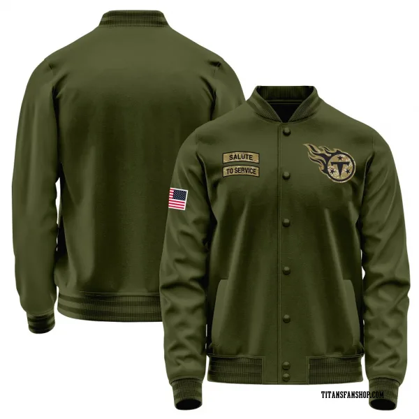 Men's Tennessee Titans Olive Salute to Service Sideline Performance Jacket
