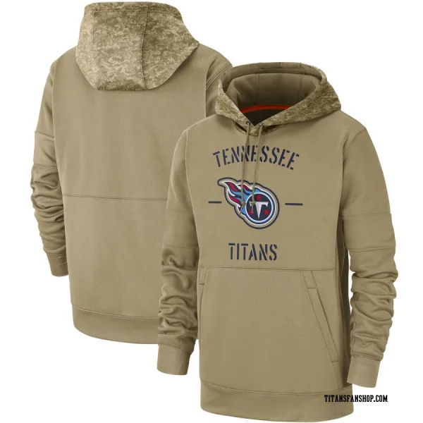 Men's Tennessee Titans Tan 2019 Salute to Service Sideline Therma Pullover Hoodie
