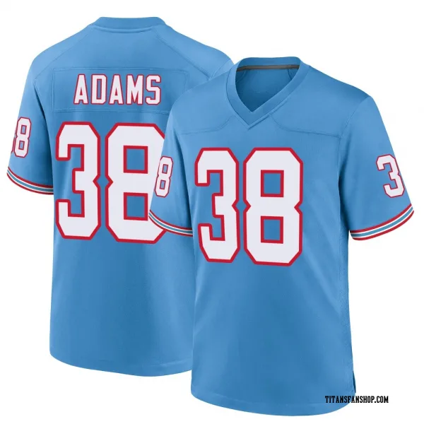 Men's Tony Adams Tennessee Titans Game Light Blue Oilers Throwback Alternate Jersey