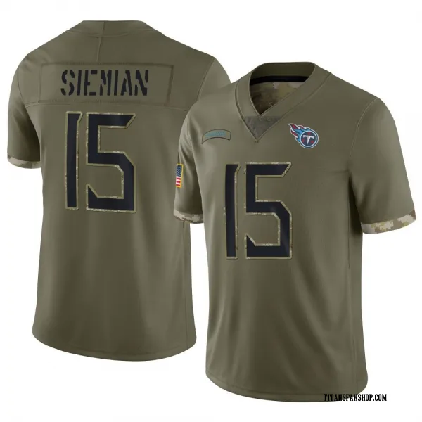 Men's Trevor Siemian Tennessee Titans Limited Olive 2022 Salute To Service Jersey
