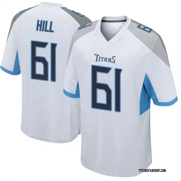 Men's Trey Hill Tennessee Titans Game White Jersey