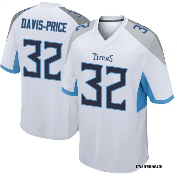 Men's Tyrion Davis-Price Tennessee Titans Game White Jersey