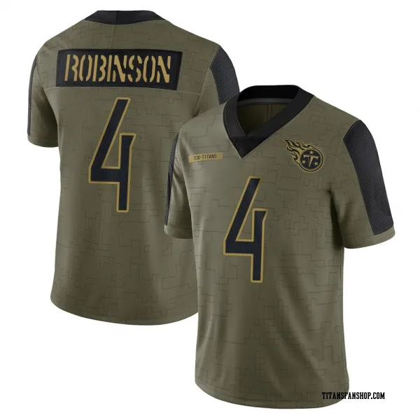 Men's Wan'Dale Robinson Tennessee Titans Limited Olive 2021 Salute To Service Jersey