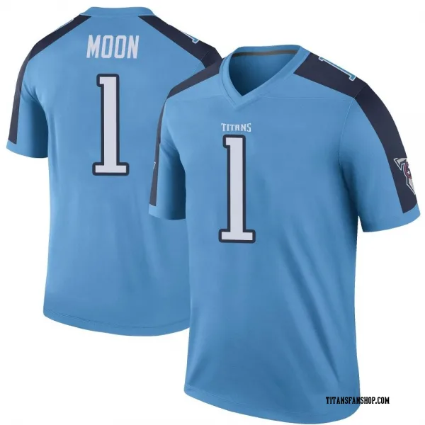 Men's Warren Moon Tennessee Titans Legend Light Blue Color Rush Jersey