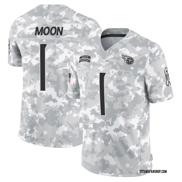 Men's Warren Moon Tennessee Titans Limited Arctic Camo 2024 Salute to Service Jersey