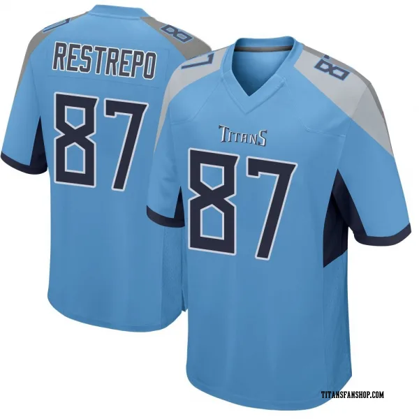 Men's Xavier Restrepo Tennessee Titans Game Light Blue Jersey