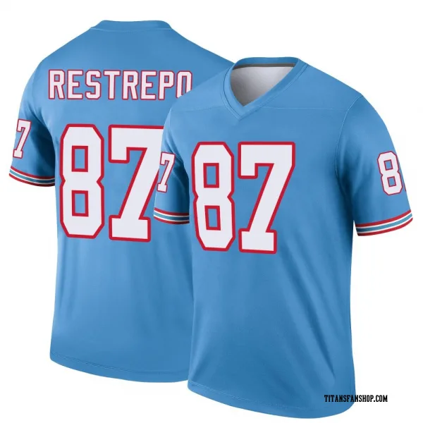Men's Xavier Restrepo Tennessee Titans Legend Light Blue Oilers Throwback Jersey