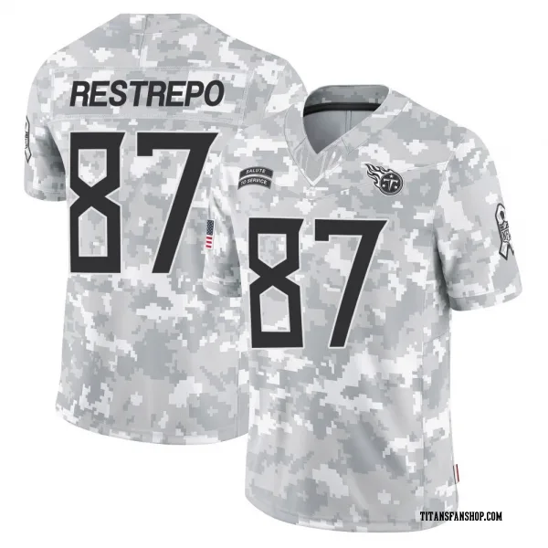 Men's Xavier Restrepo Tennessee Titans Limited Arctic Camo 2024 Salute to Service Jersey