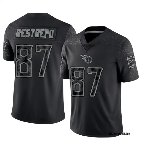 Men's Xavier Restrepo Tennessee Titans Limited Black Reflective Jersey