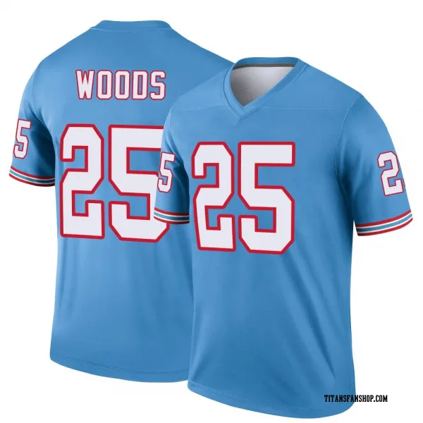 Men's Xavier Woods Tennessee Titans Legend Light Blue Oilers Throwback Jersey