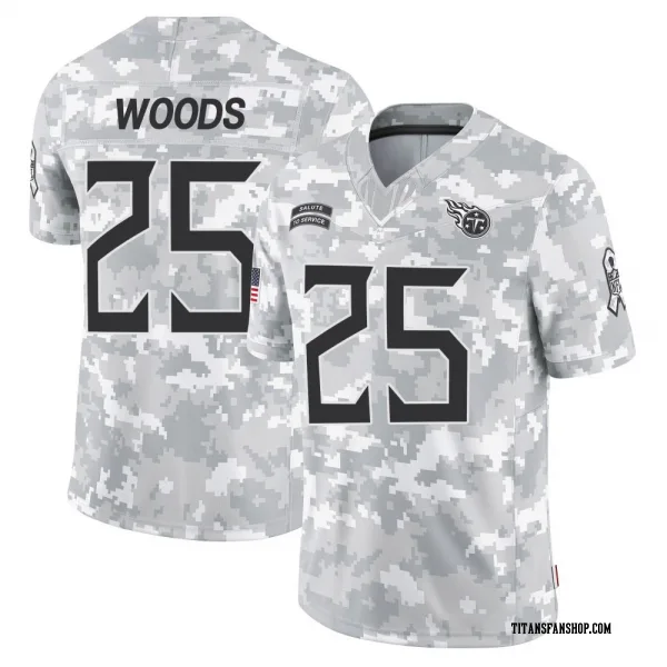 Men's Xavier Woods Tennessee Titans Limited Arctic Camo 2024 Salute to Service Jersey