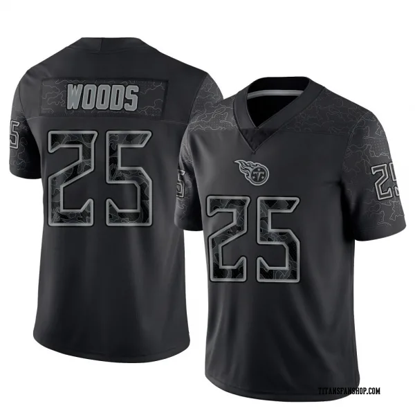 Men's Xavier Woods Tennessee Titans Limited Black Reflective Jersey