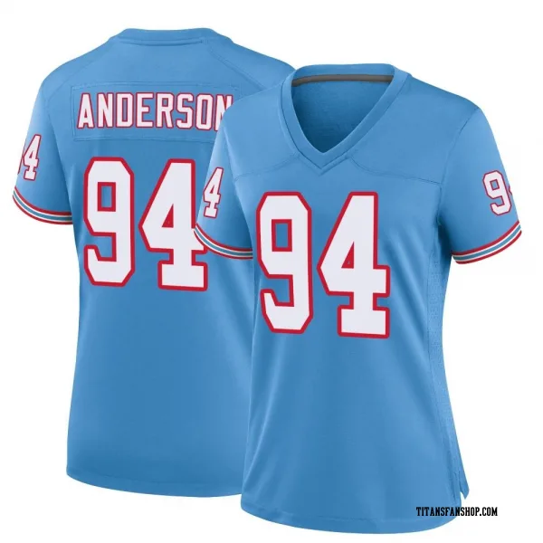 Women's Abdullah Anderson Tennessee Titans Game Light Blue Oilers Throwback Alternate Jersey