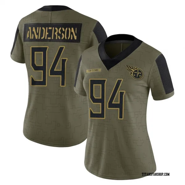 Women's Abdullah Anderson Tennessee Titans Limited Olive 2021 Salute To Service Jersey