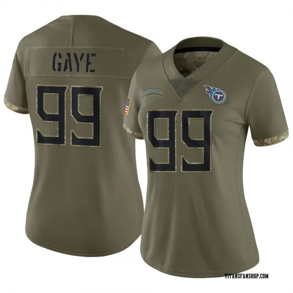 Women's Ali Gaye Tennessee Titans Limited Olive 2022 Salute To Service Jersey