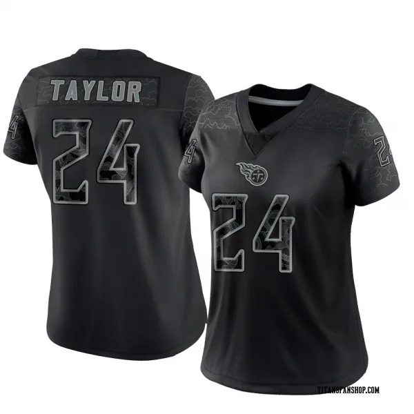 Women's Alontae Taylor Tennessee Titans Limited Black Reflective Jersey