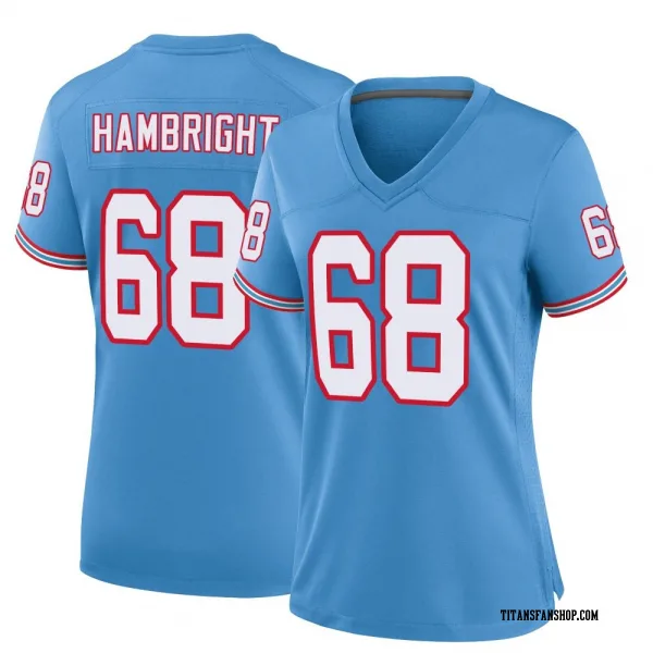 Women's Arlington Hambright Tennessee Titans Game Light Blue Oilers Throwback Alternate Jersey