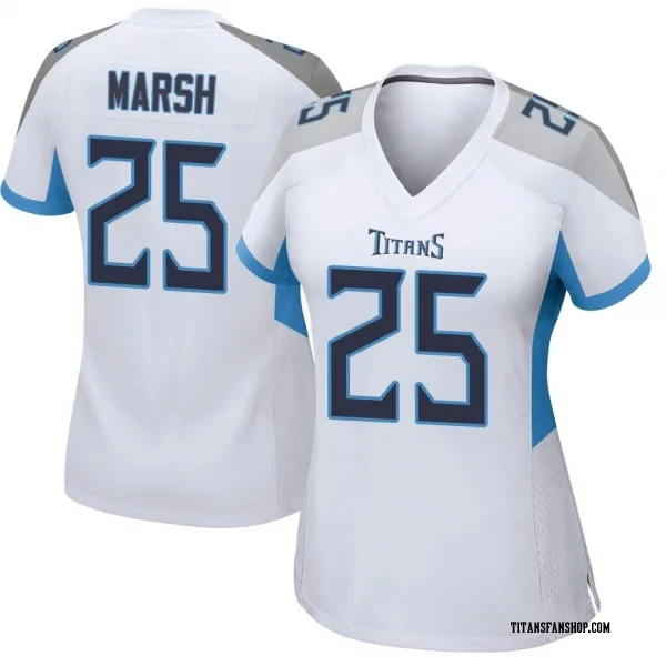 Women's Armani Marsh Tennessee Titans Game White Jersey