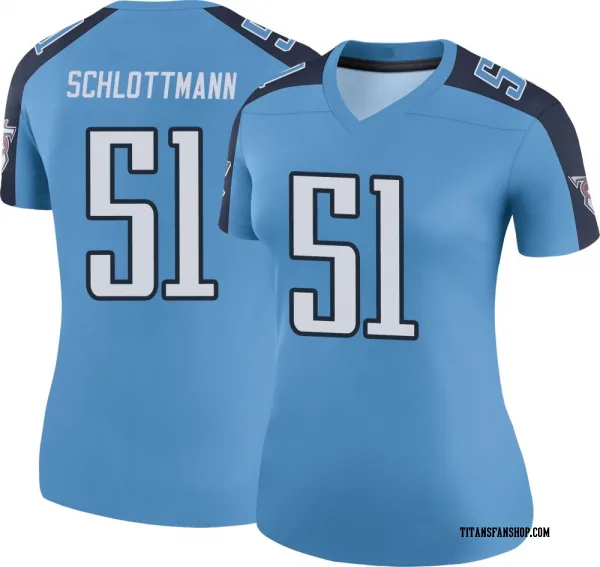 Women's Austin Schlottmann Tennessee Titans Legend Light Blue Color Rush Jersey