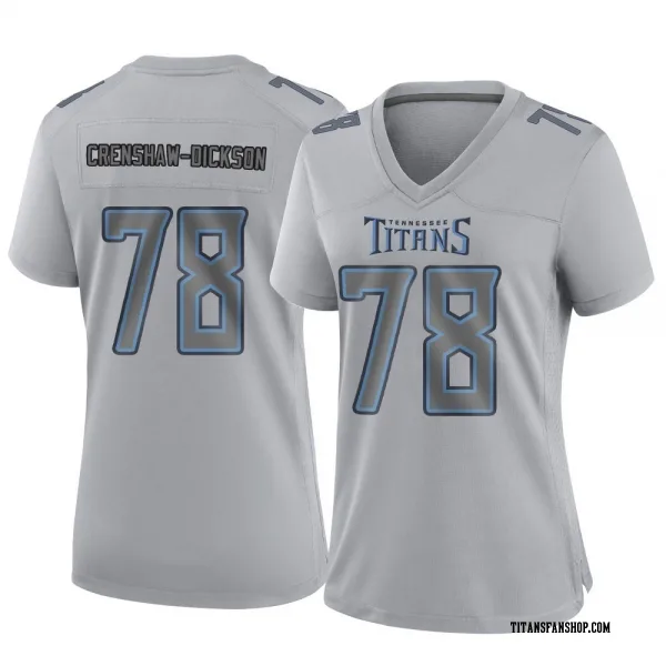 Women's Brandon Crenshaw-Dickson Tennessee Titans Game Gray Atmosphere Fashion Jersey
