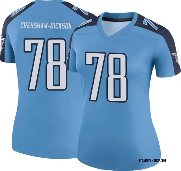 Women's Brandon Crenshaw-Dickson Tennessee Titans Legend Light Blue Color Rush Jersey