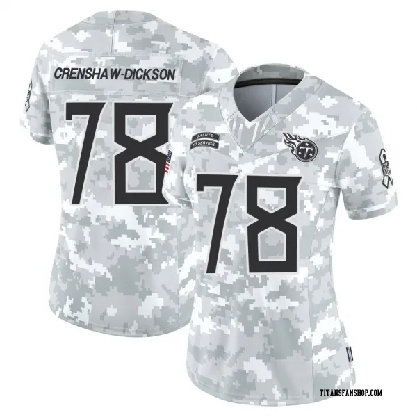 Women's Brandon Crenshaw-Dickson Tennessee Titans Limited Arctic Camo 2024 Salute to Service Jersey