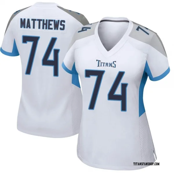Women's Bruce Matthews Tennessee Titans Game White Jersey