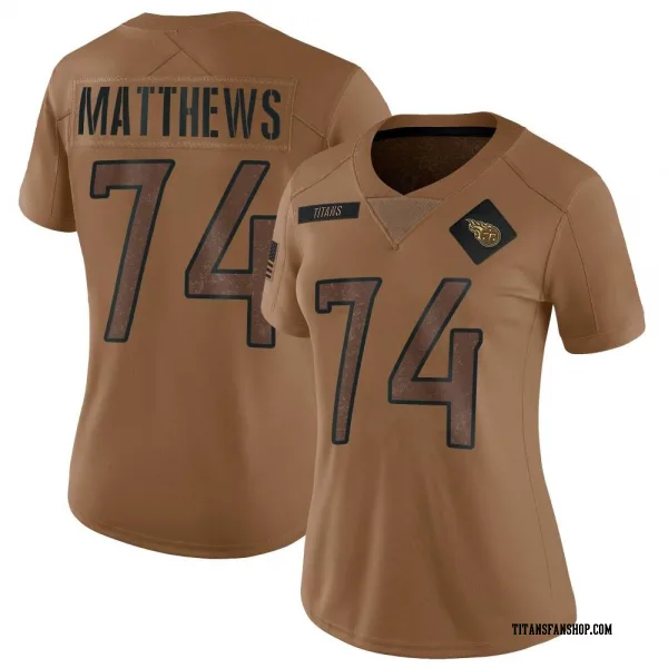 Women's Bruce Matthews Tennessee Titans Limited Brown 2023 Salute To Service Jersey