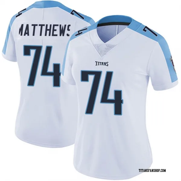 Women's Bruce Matthews Tennessee Titans Limited White Vapor Untouchable Jersey