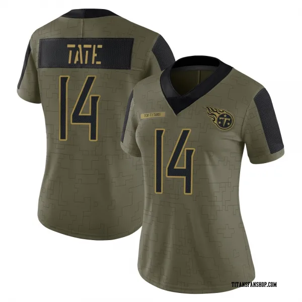 Women's Carnell Tate Tennessee Titans Limited Olive 2021 Salute To Service Jersey
