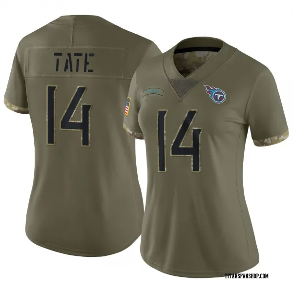 Women's Carnell Tate Tennessee Titans Limited Olive 2022 Salute To Service Jersey