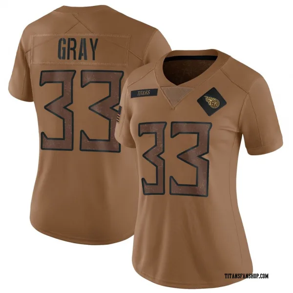Women's Cedric Gray Tennessee Titans Limited Brown 2023 Salute To Service Jersey