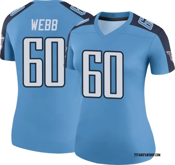 Women's Clay Webb Tennessee Titans Legend Light Blue Color Rush Jersey