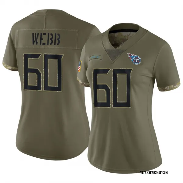 Women's Clay Webb Tennessee Titans Limited Olive 2022 Salute To Service Jersey