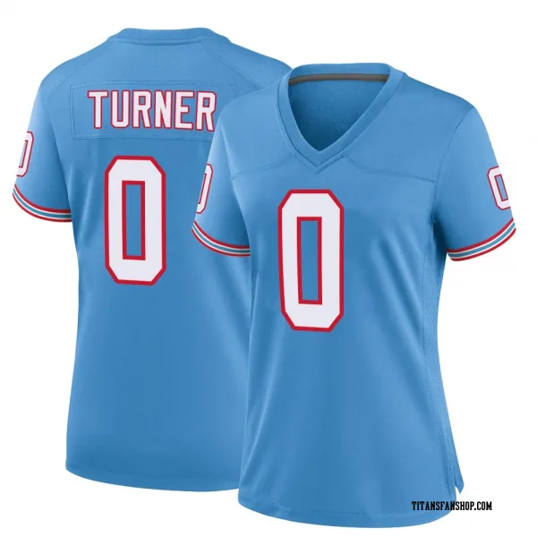 Women's Cole Turner Tennessee Titans Game Light Blue Oilers Throwback Alternate Jersey